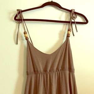Jenny Han Brown Dress With Wooden Beads